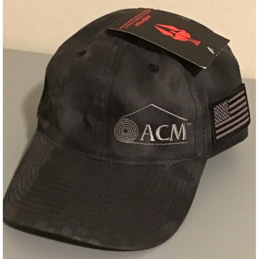 Kryptek Typhon Black Camo Tactical Hunting Outdoor Cap ACM, US Flag NWT
